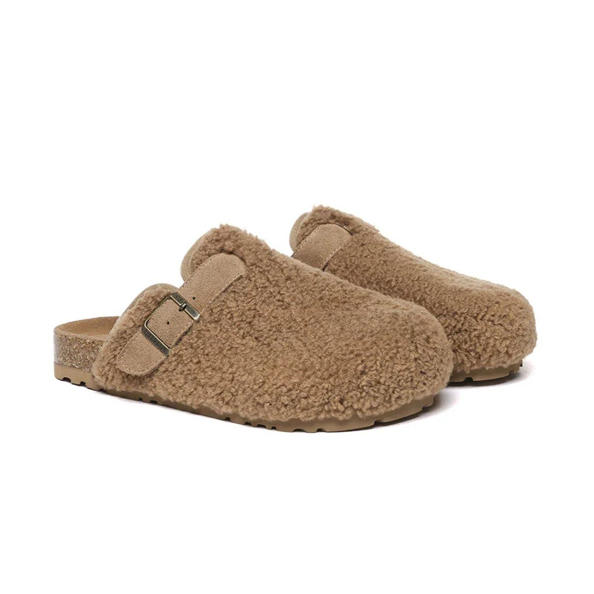 faux shearling clogs from Everau