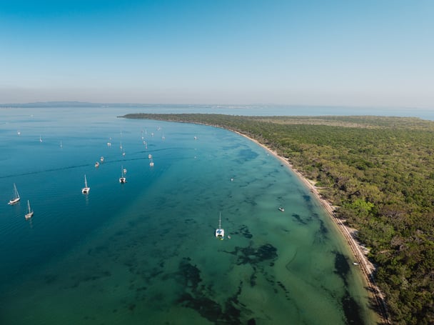 Peel Island, in between the Cleveland coast and North Stradbroke Island