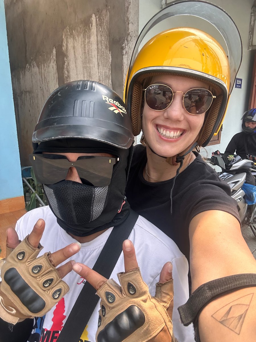 Sarah pictured on her travels. 