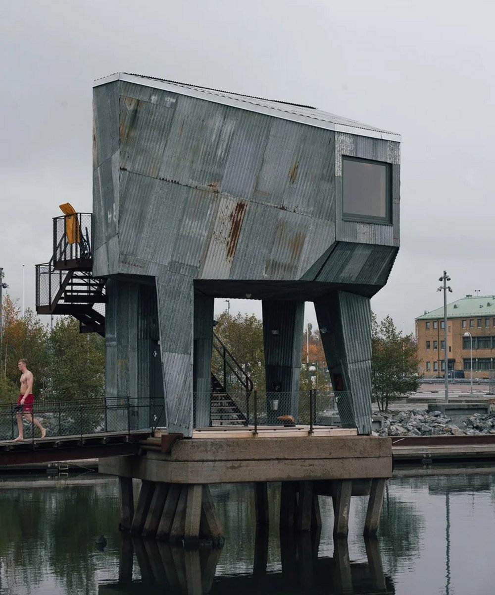 A Gothenburg sauna on a gloomy day.