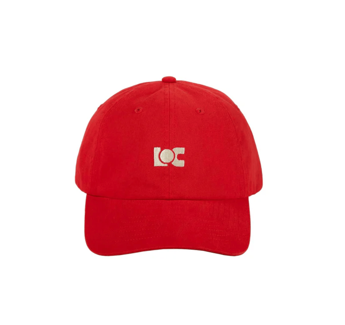 A bright red cap with a 