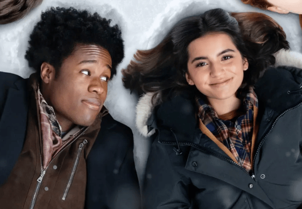 Shameik Moore and Isabela Merced in Let It Snow. 