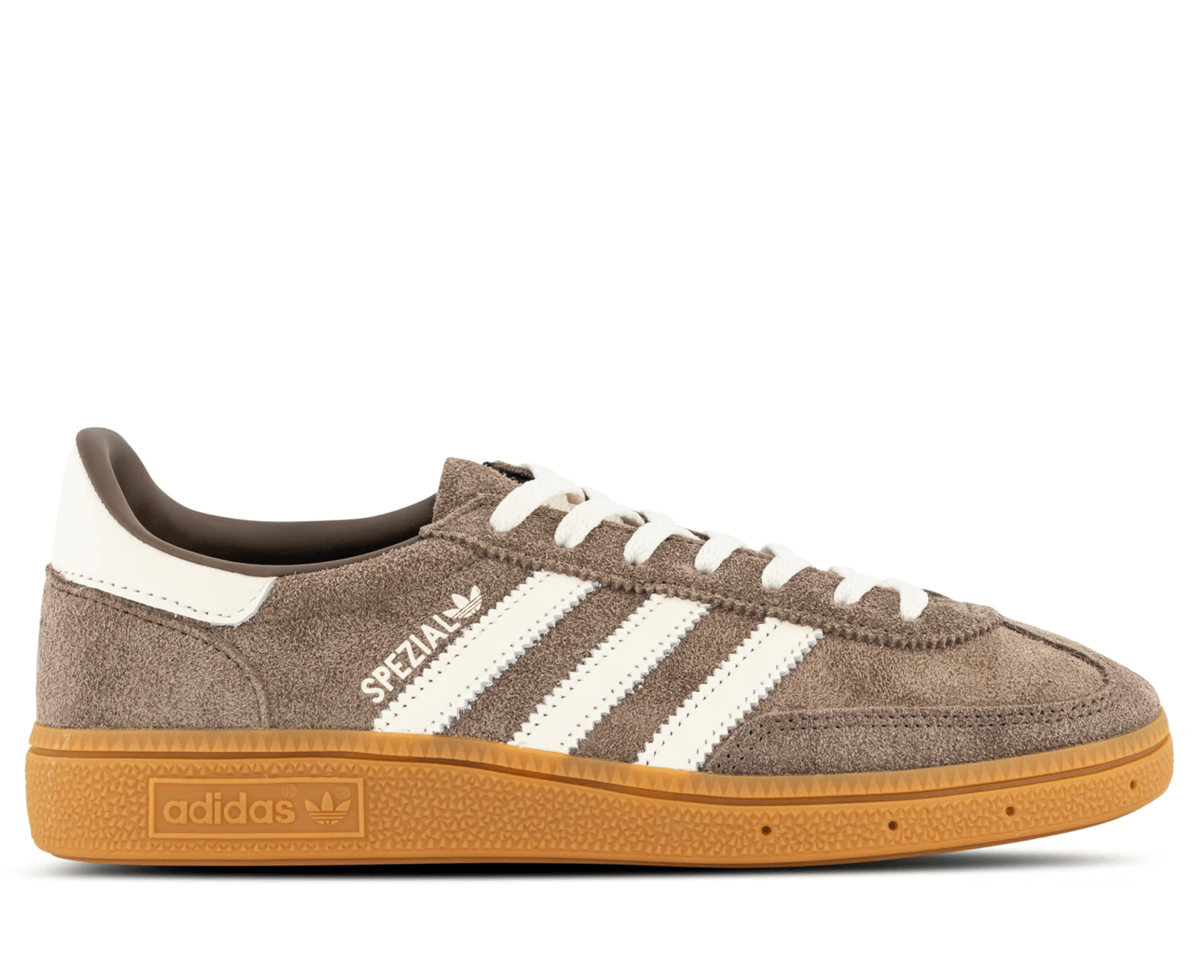 Adidas Spezial trainers in grey-brown suede.