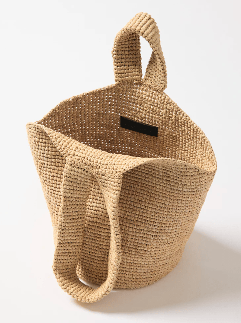 Raffia woven bag.