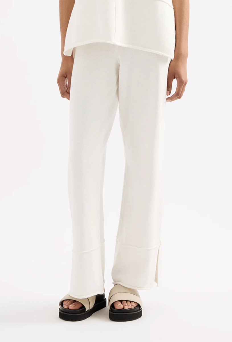 White knit pants.