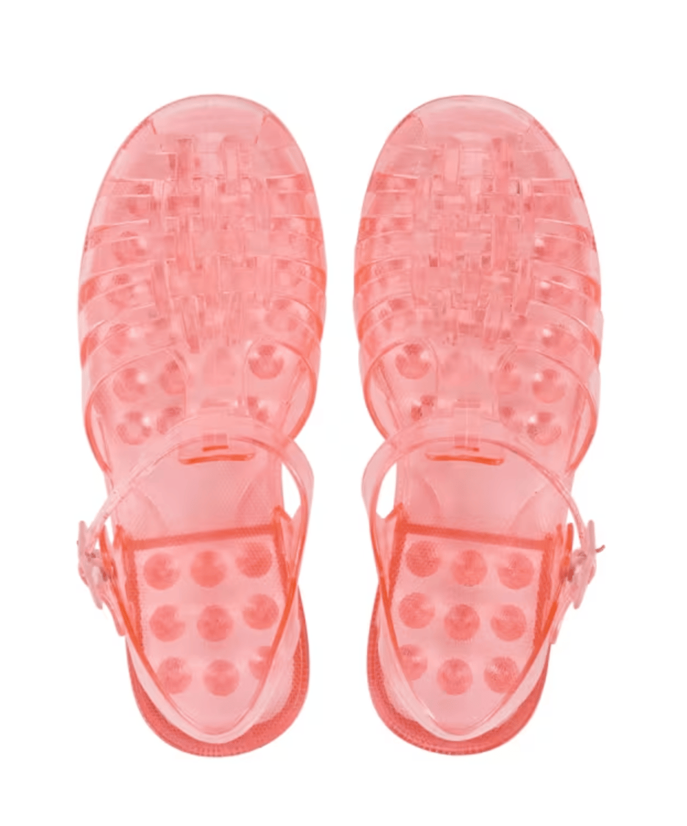 Kmart pink jelly sandals.