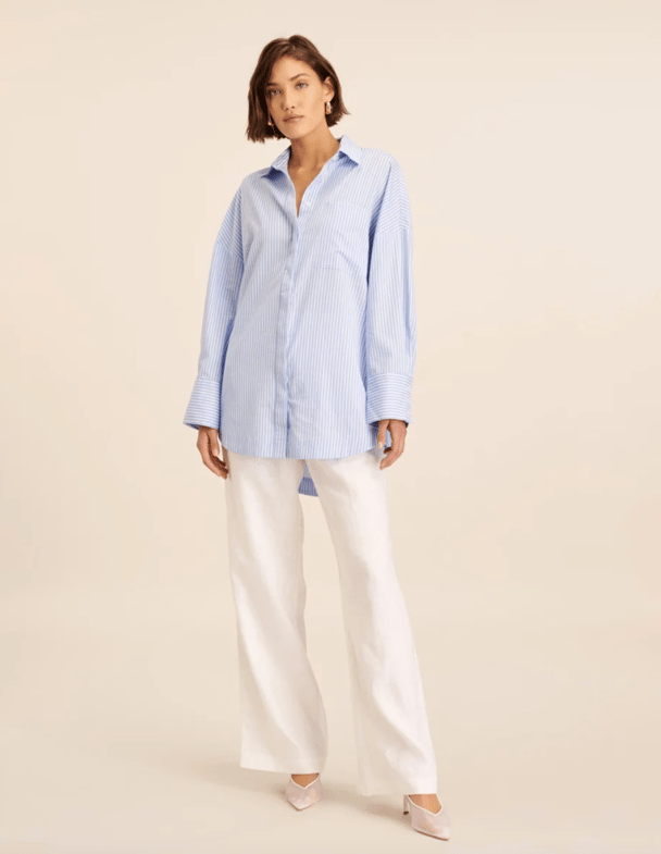 Aere oversized blue cotton shirt.