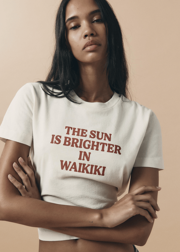 Cotton t-shirt with slogan.