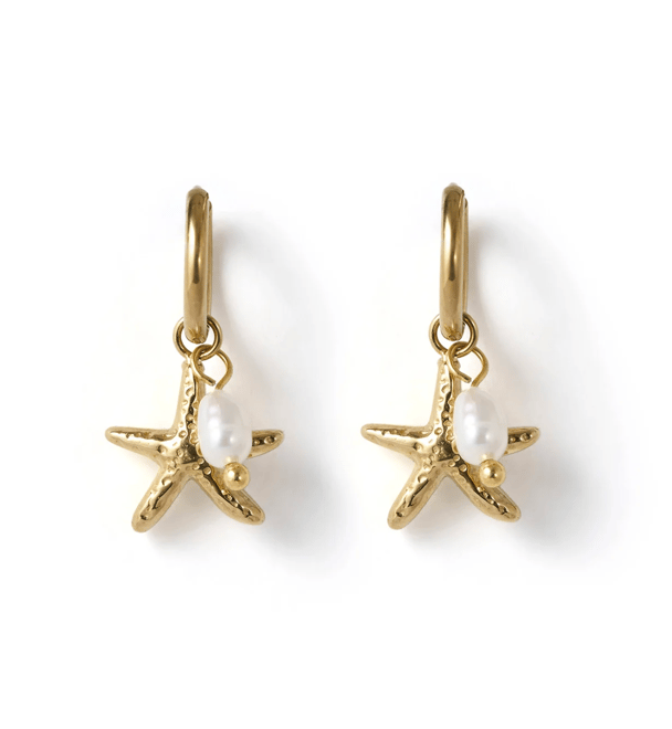 Arms of Eve Starfish pearl earrings.