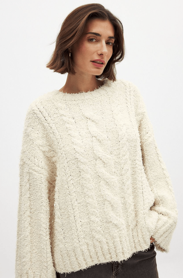 NA-KD cable knit sweater.