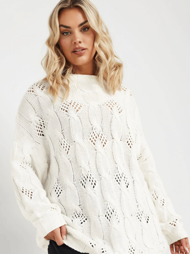 Yours Curve cable knit jumper.