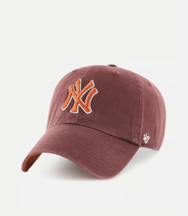 New York Yankees cap in brown and orange.