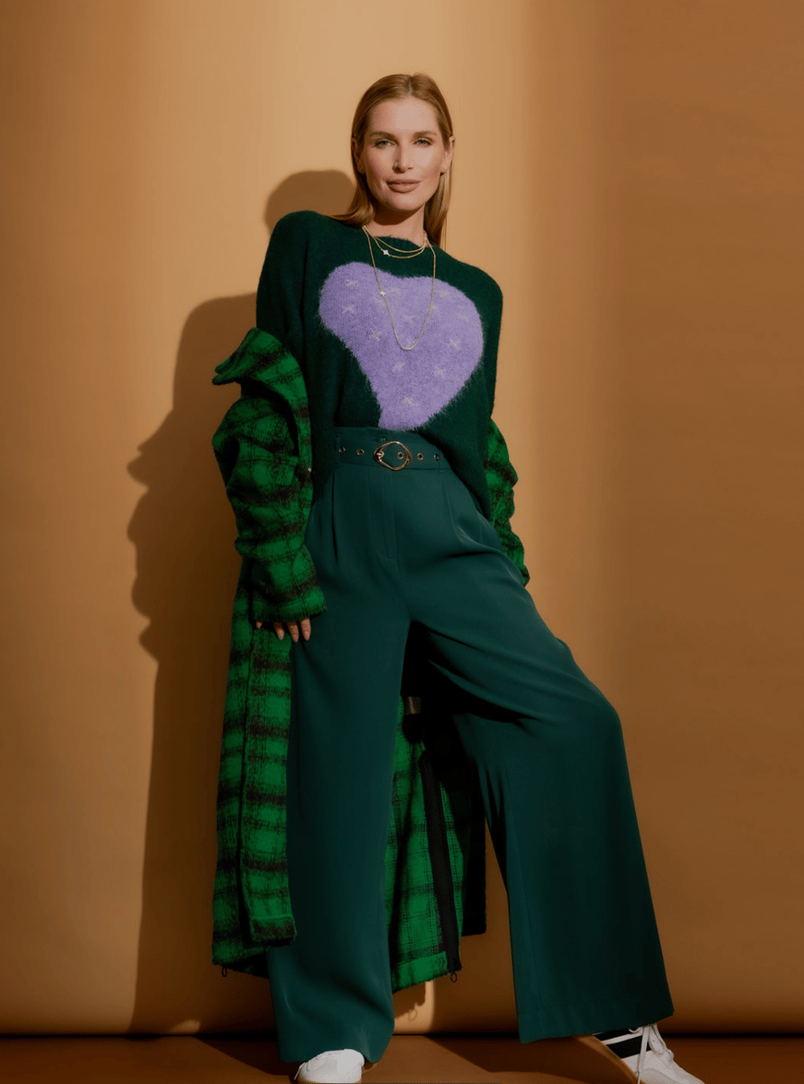Motto Forest Recycled Yarn Fluffy Heart Jumper.