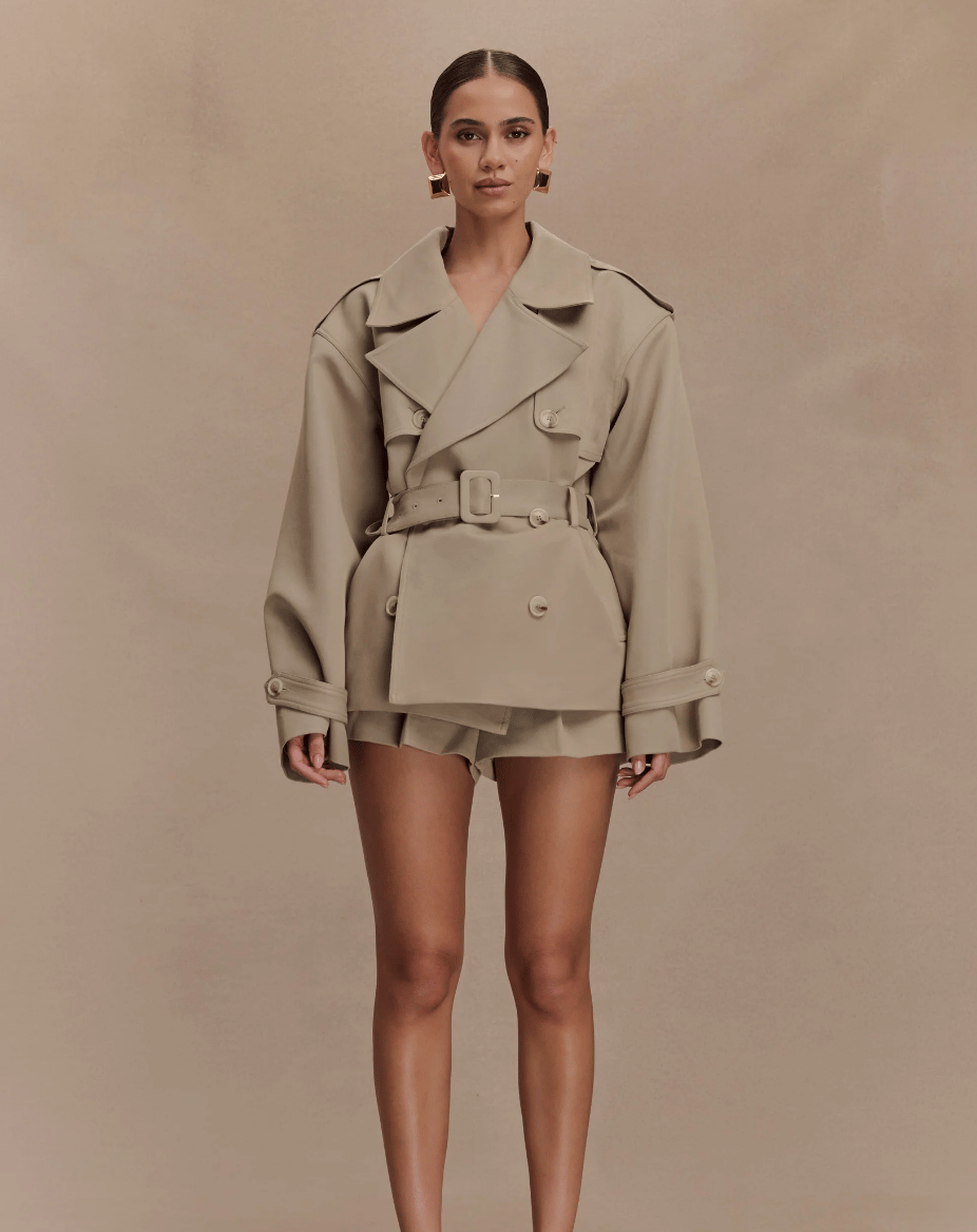 Meshki Alden Short Trench Jacket.