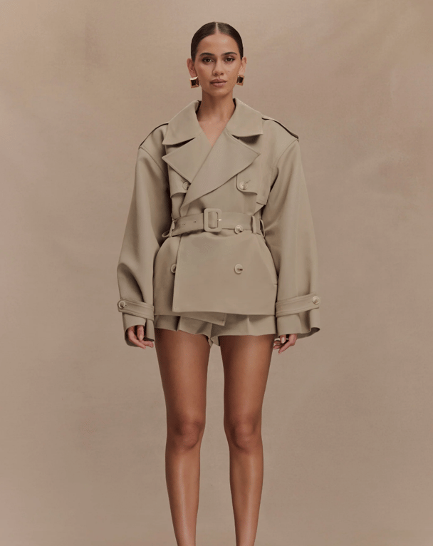 Meshki Alden Short Trench Jacket.