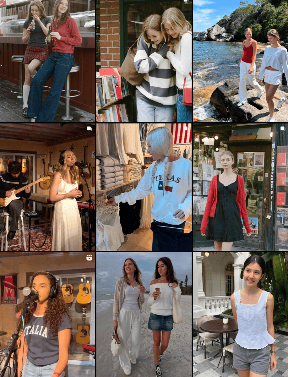 The Instagram feed of Brandy Melville.