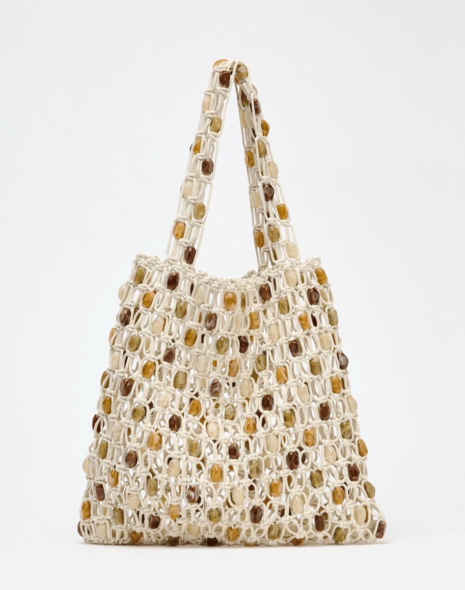 Zara Beaded Tote Bag.