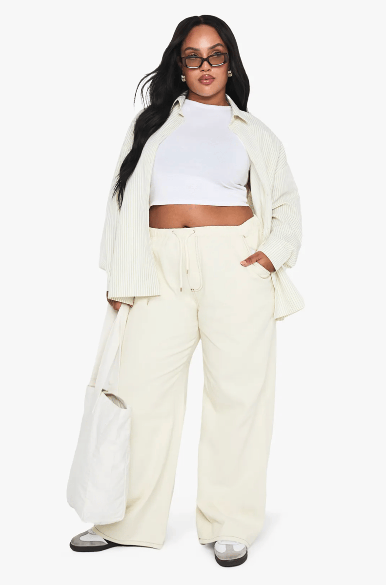 Boohoo Plus Wide Leg Jeans.
