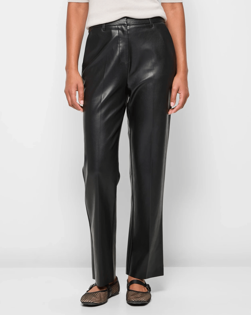 Target PU straight leg pants.