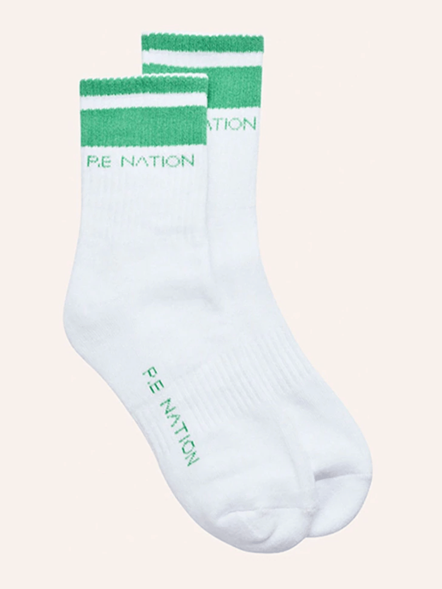 P.E Nation Green Homage Socks.