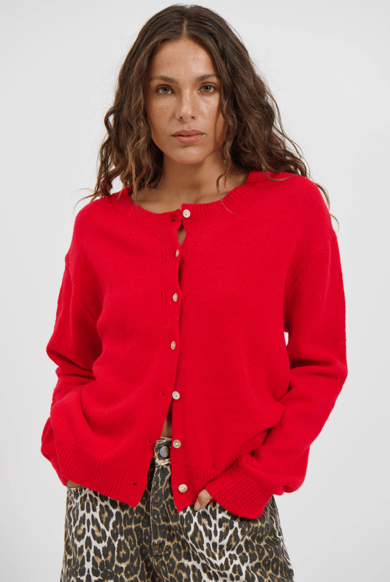 Bronze Snake red cardigan.