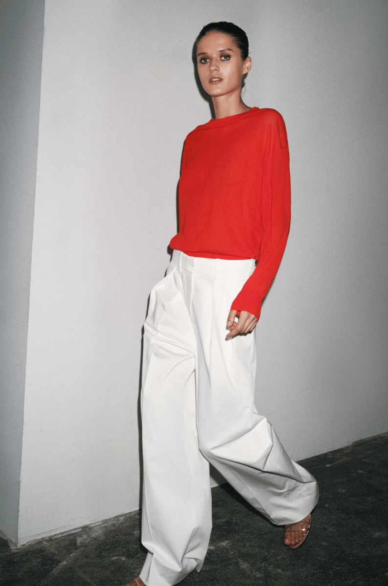 Zara red knit sweater.