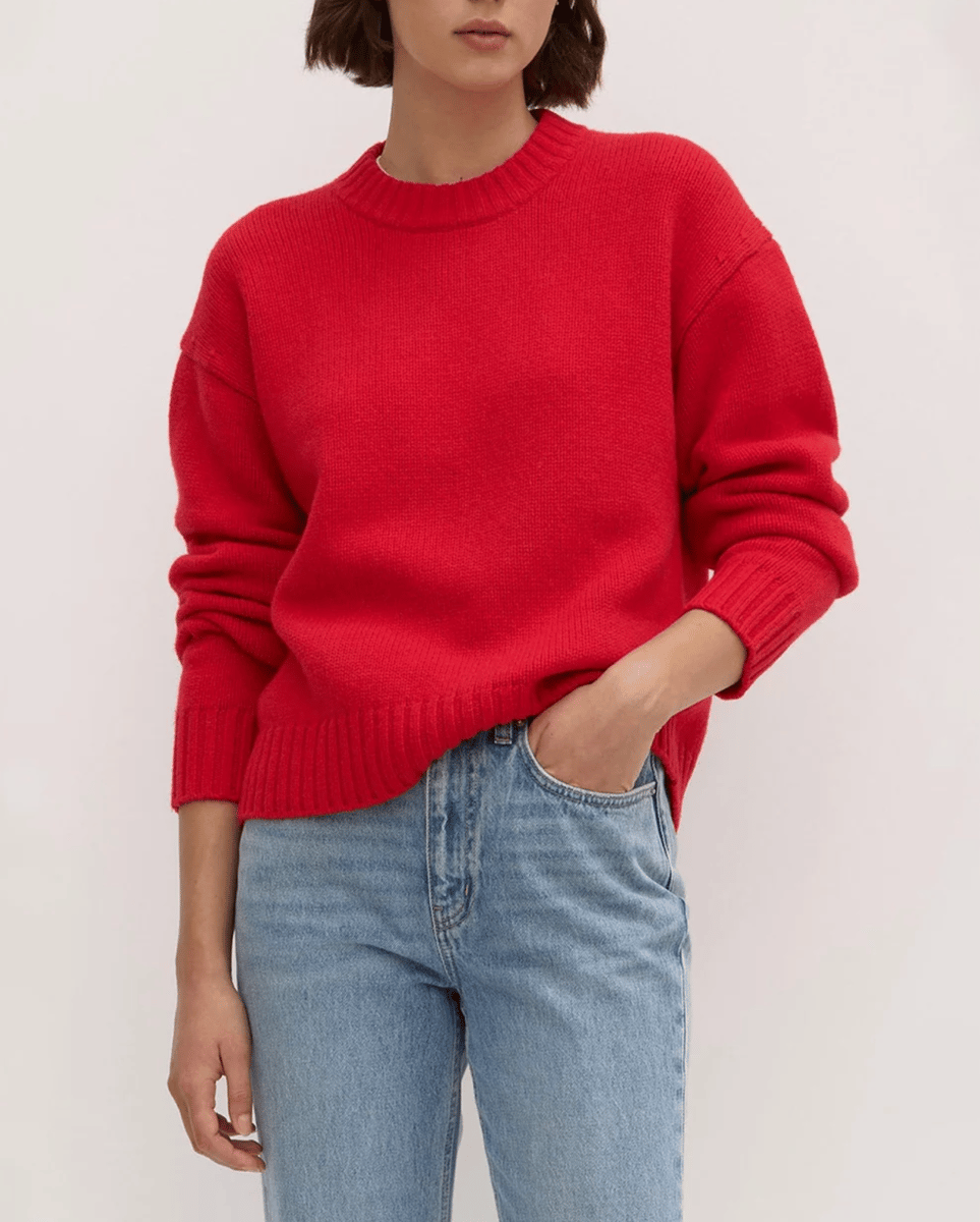 Assembly Label Red Sweater.