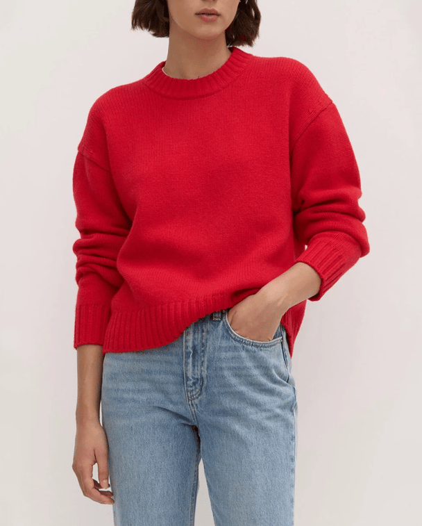 Assembly Label Red Sweater.