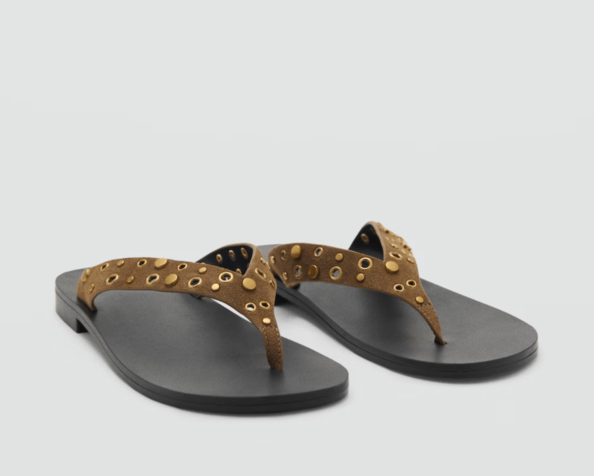 Mango eyelet suede sandals.