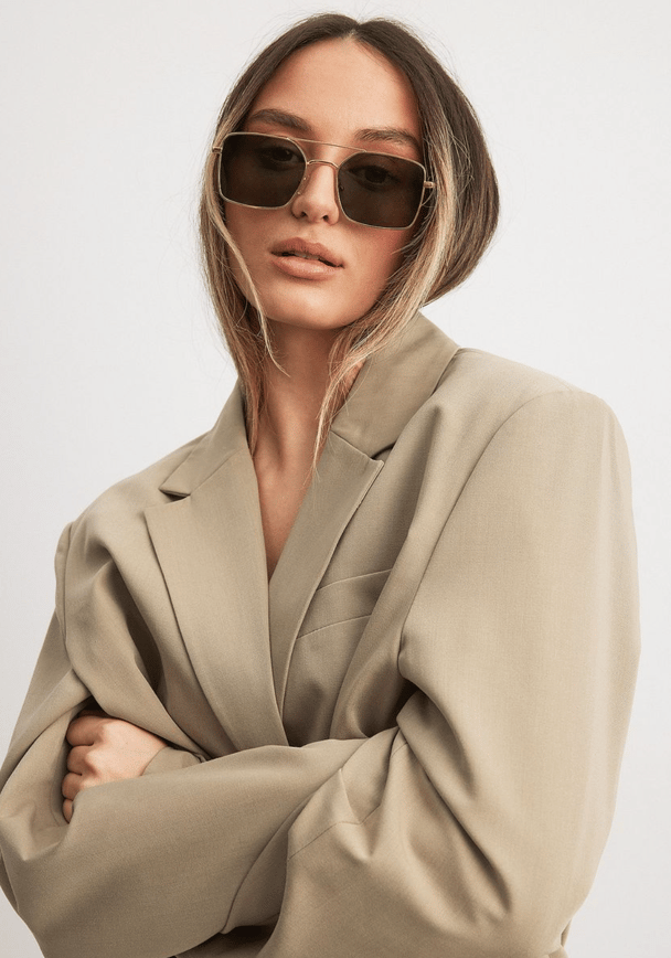 NA-KD wire-frame sunglasses.