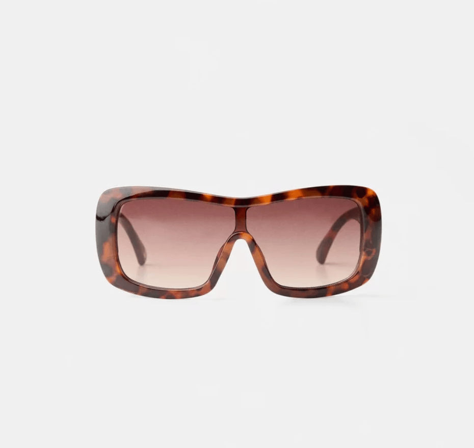 Bershka Tortoiseshell Effect Shield Sunglasses