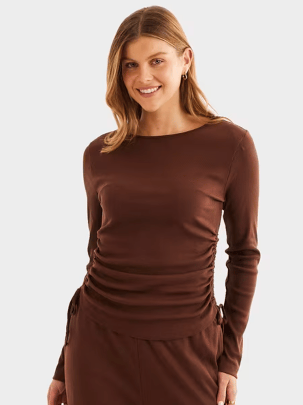 Best & Less Ruched Side Rib Top