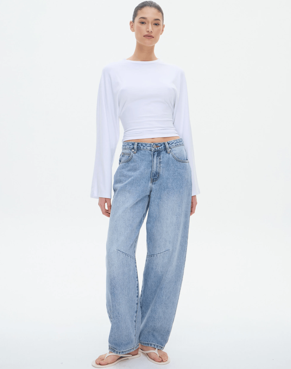 Glassons Buckle Detail Barrel Leg Jean