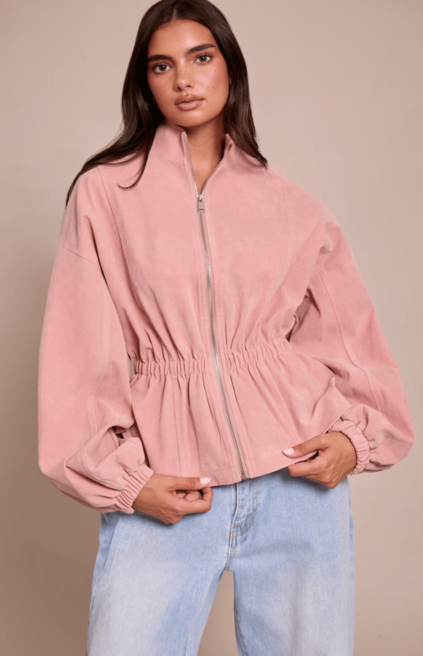 Pretty Little Thing pink jacket.