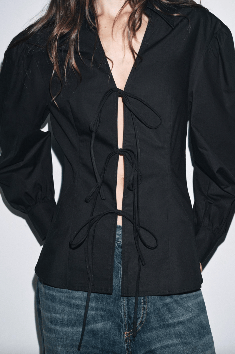 Zara top with ties.