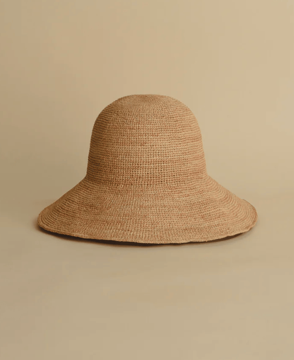 Woven natural tan sunhat.