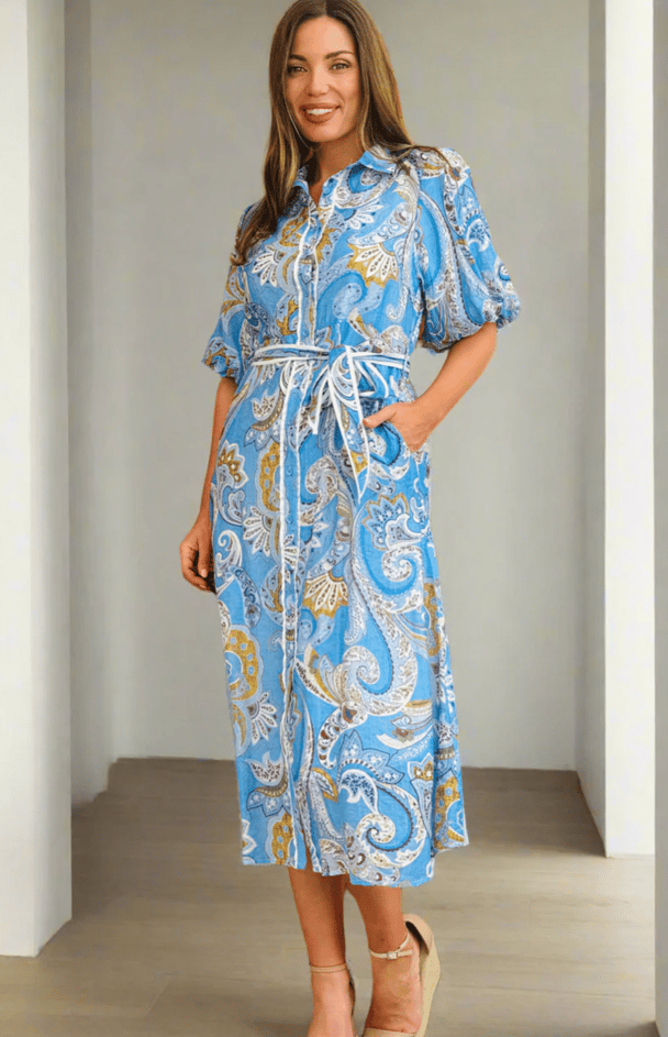 festive shirt dress Festive Yellow Multicolor Surplice T-Shirt Dress Small main image 1