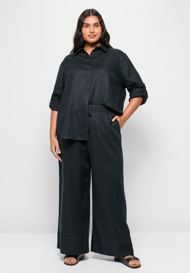 Target plus size wide-leg pants.