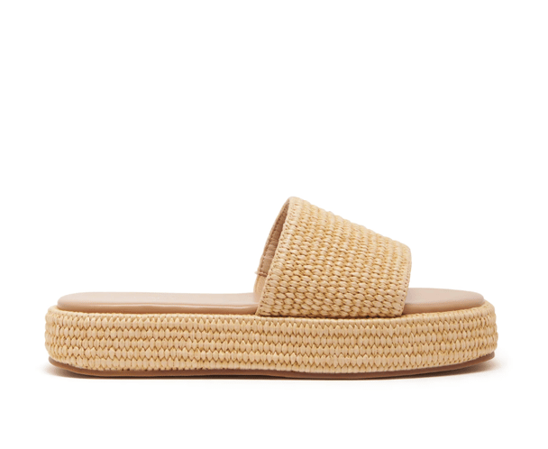 Therapy raffia flatforms.