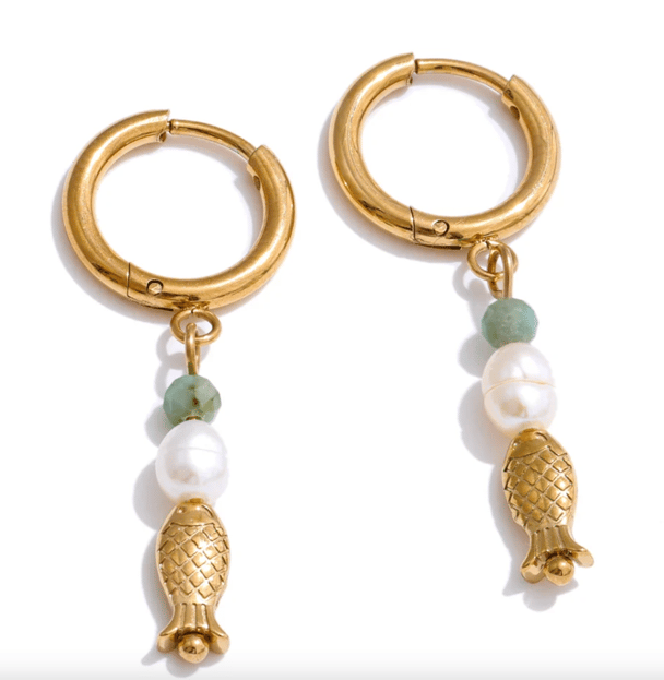 Hoops & Gems fish earrings.