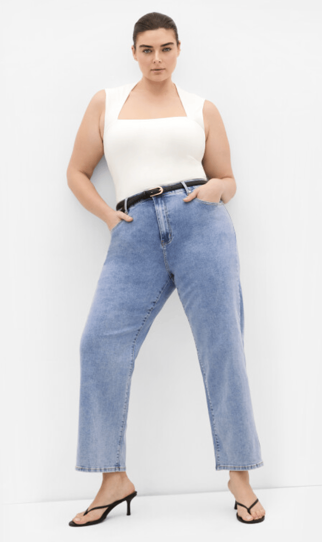 City Chic straight leg jeans.