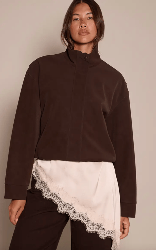Pretty Little Thing funnel neck jacket.