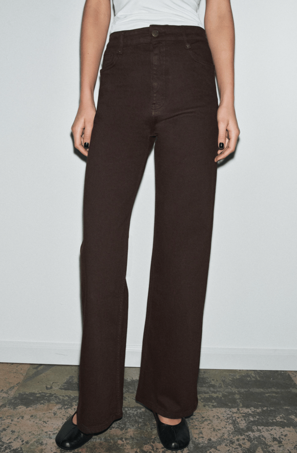 Zara brown wie leg jeans.