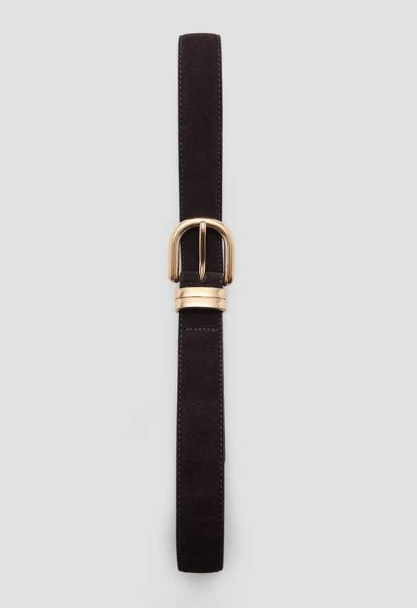 MNG brown suede belt.