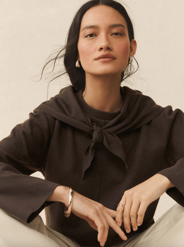 Next sweatshirt with neck scarf.