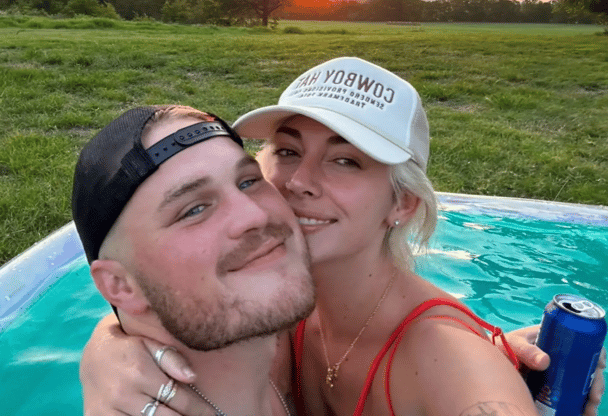 Zach Bryan and Brianna 'Chickenfry' Lapaglia in a cute photo while they were engaged.