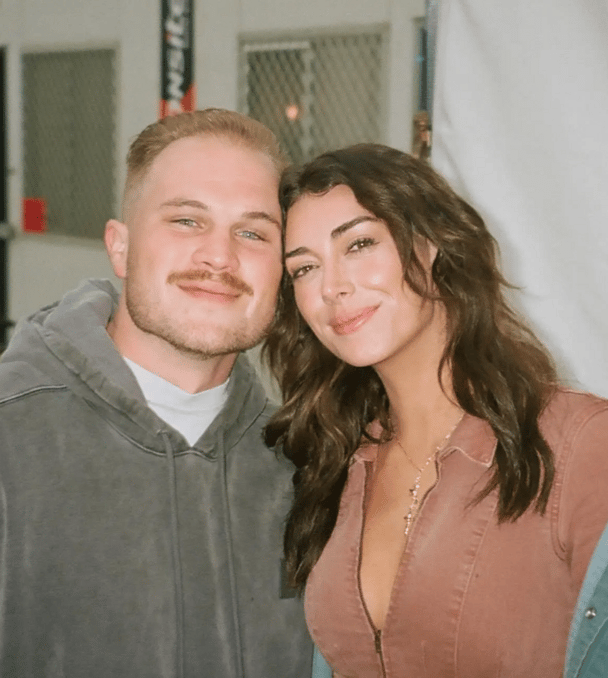 Zach Bryan and Brianna 'Chickenfry' Lapaglia in a cute photo while they were engaged.