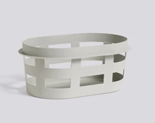 The viral HAY laundry basket is light grey and spacious.