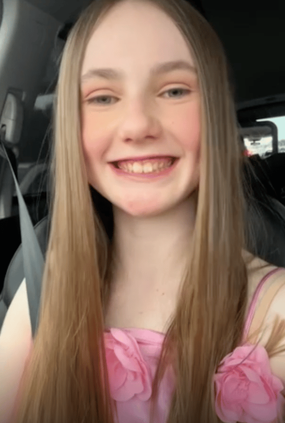 An image of Charlotte O'Brien on her way to her school formal.