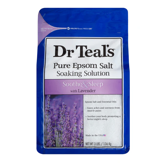 Dr Teal's Pure Epsom Salt Soaking Solution.